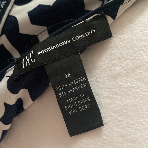 INC International Concepts Navy and White Patterned Sleeveless Maxi Dress size M - Picture 7 of 8